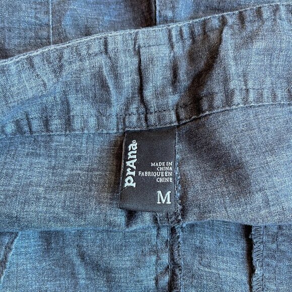 Prana Hemp Blend Wide Leg Pull On Drawstring Pants Womens M Minimalist Boho - Picture 7 of 11